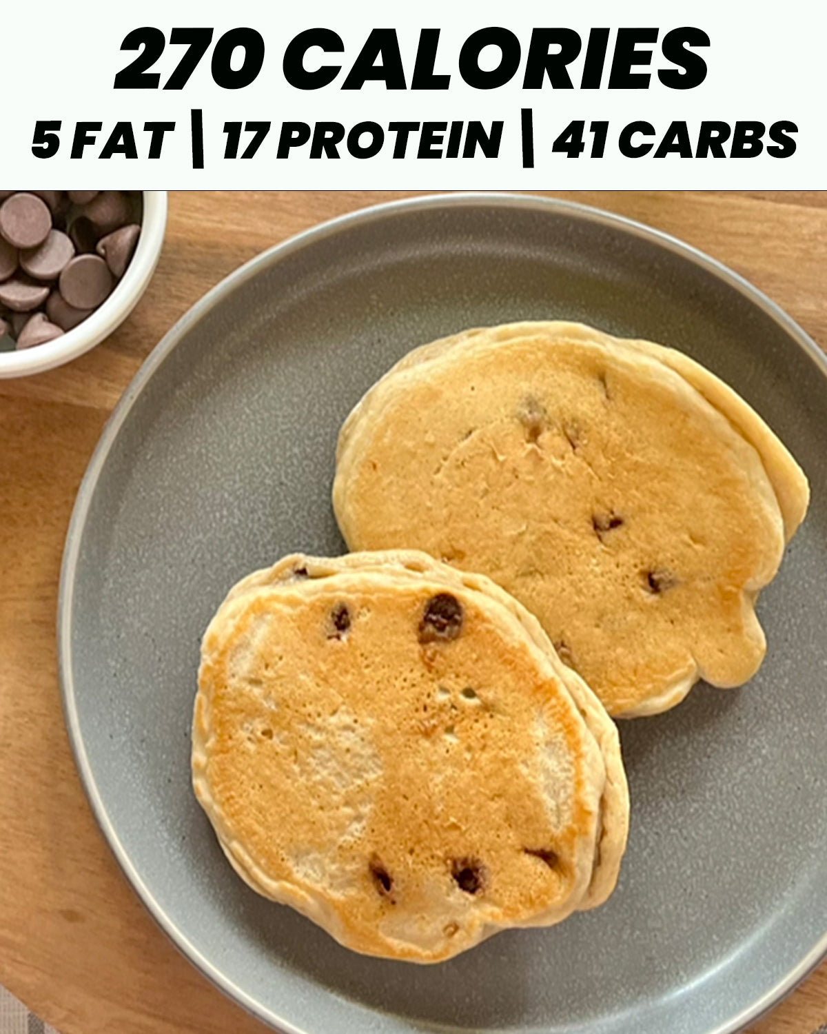 Dark Chocolate Chip Protein Pancakes