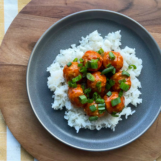 Buffalo Meatballs and Rice